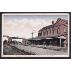 ESTACION DE FERROCARRIL ANTIGUA TARJETA POSTAL CAÑADA DE GOMEZ SANTA FE RARA